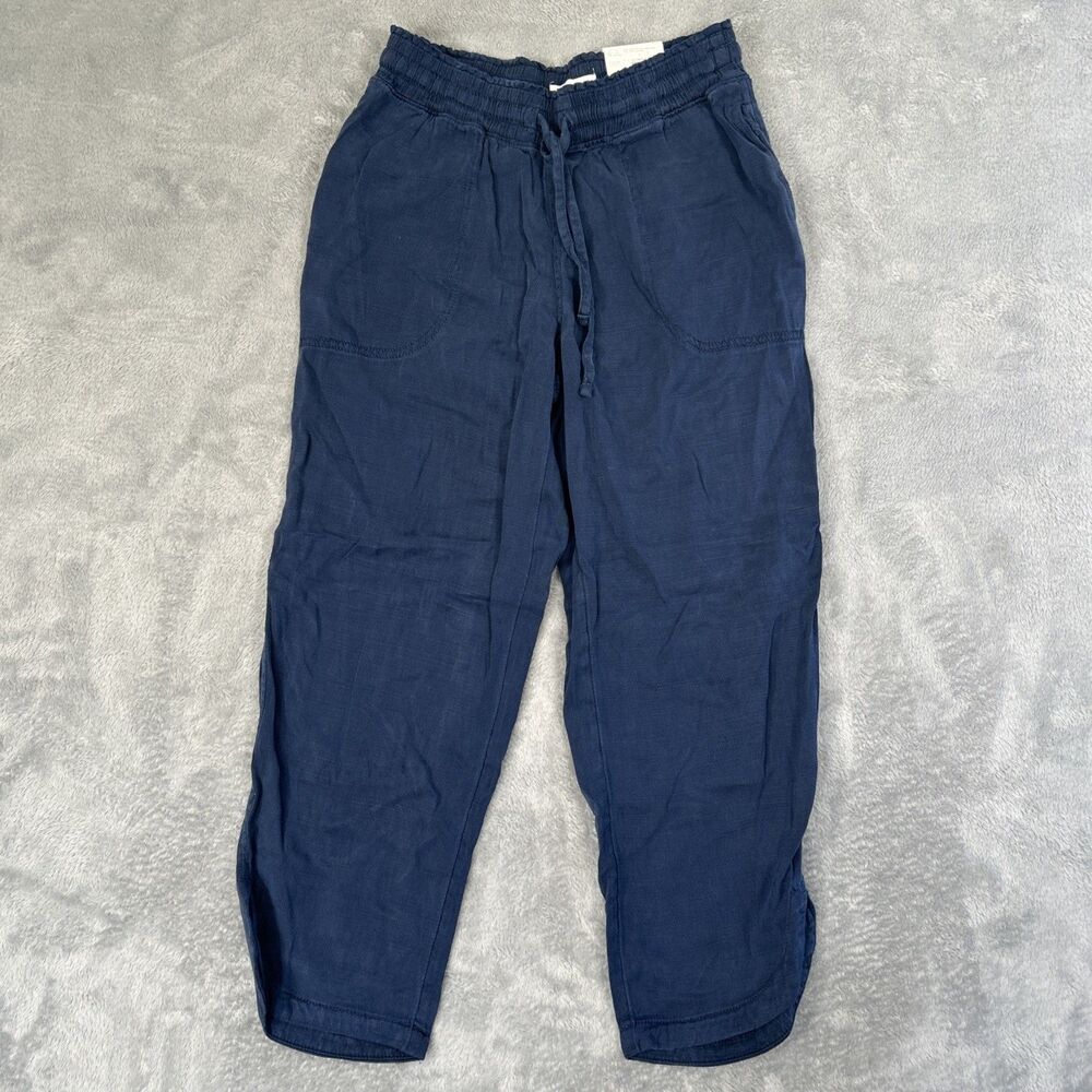 Sonoma Goods For Life Mid Rise Capri Pants Womens Small Blue Drawstring Cropped